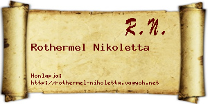 Rothermel Nikoletta névjegykártya