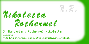 nikoletta rothermel business card